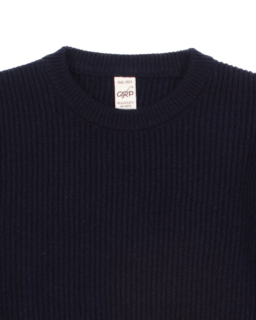 The Ribbed Crewneck in Navy #1656