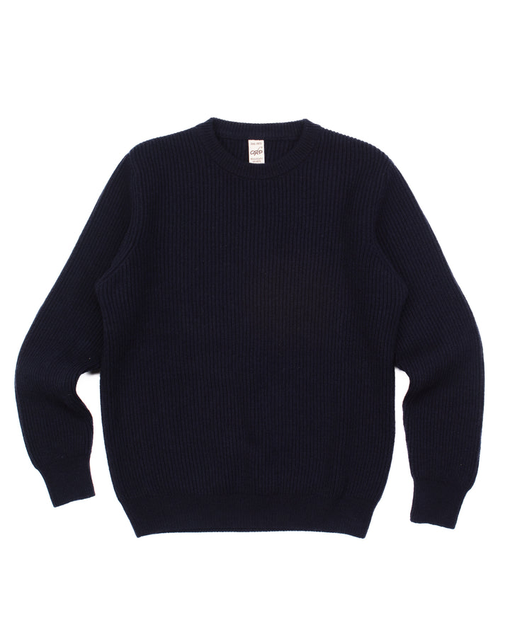 The Ribbed Crewneck in Navy #1656