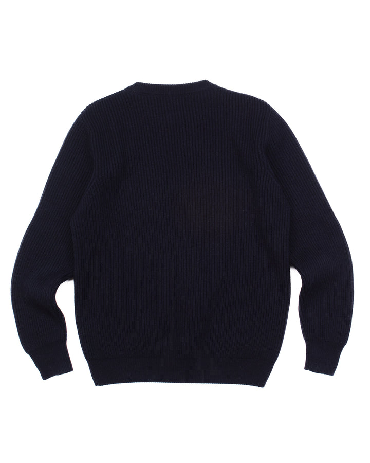 The Ribbed Crewneck in Navy #1656