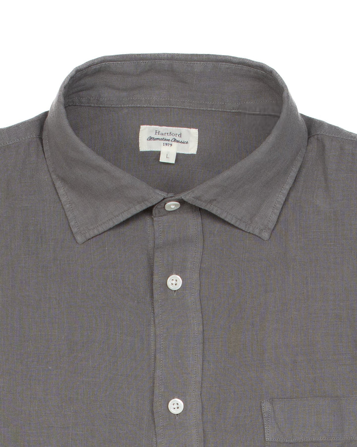 Paul Shirt in Faded Charcoal Linen