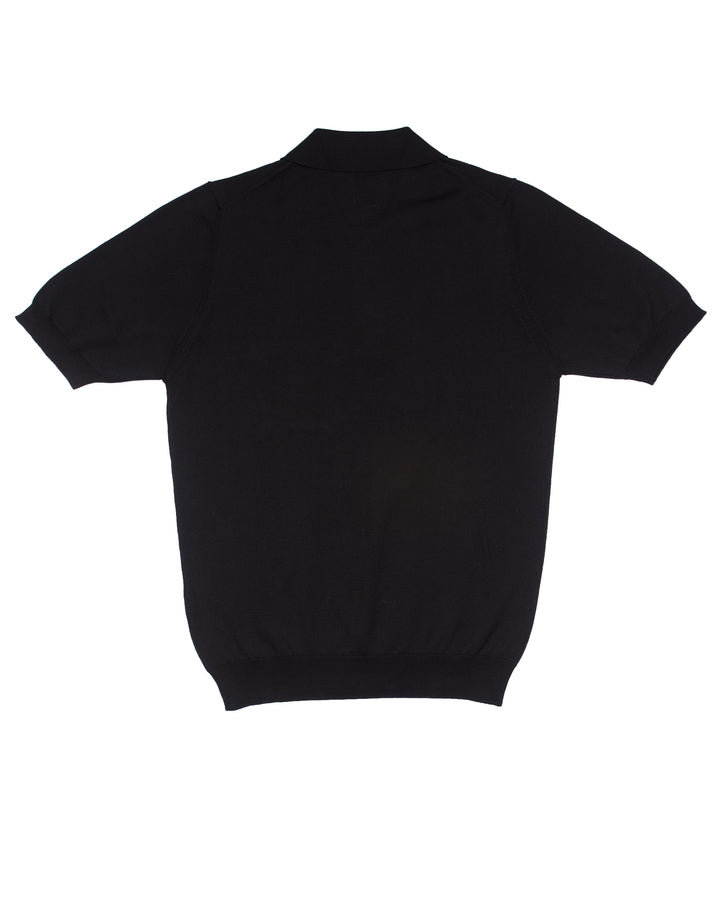 The JFK Buttoned Pocket Polo in Black