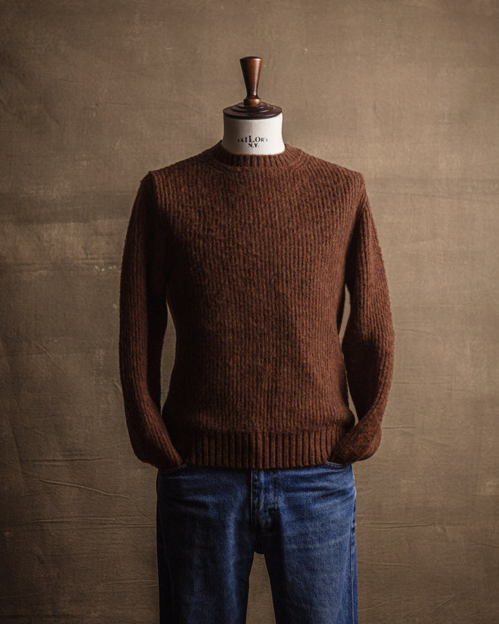 Brushed Shetland English Rib in Heather Mouliné