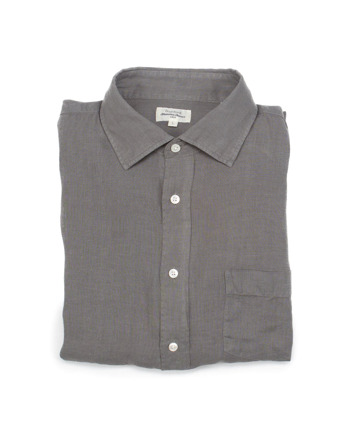 Paul Shirt in Faded Charcoal Linen