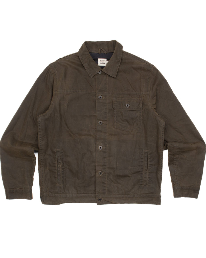 The Flannel Lined Trucker Jacket in Olive #1592