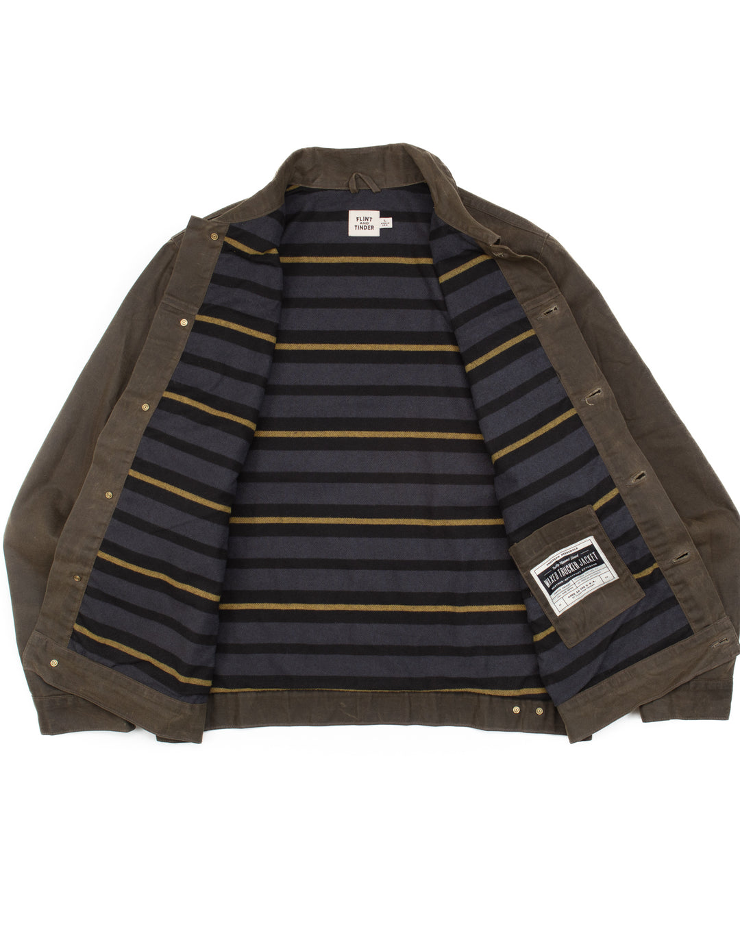 The Flannel Lined Trucker Jacket in Olive #1592