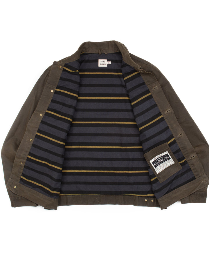 The Flannel Lined Trucker Jacket in Olive #1592