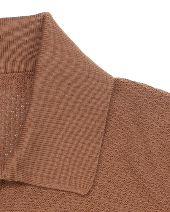 Brando in Tobacco Honeycomb Stitch