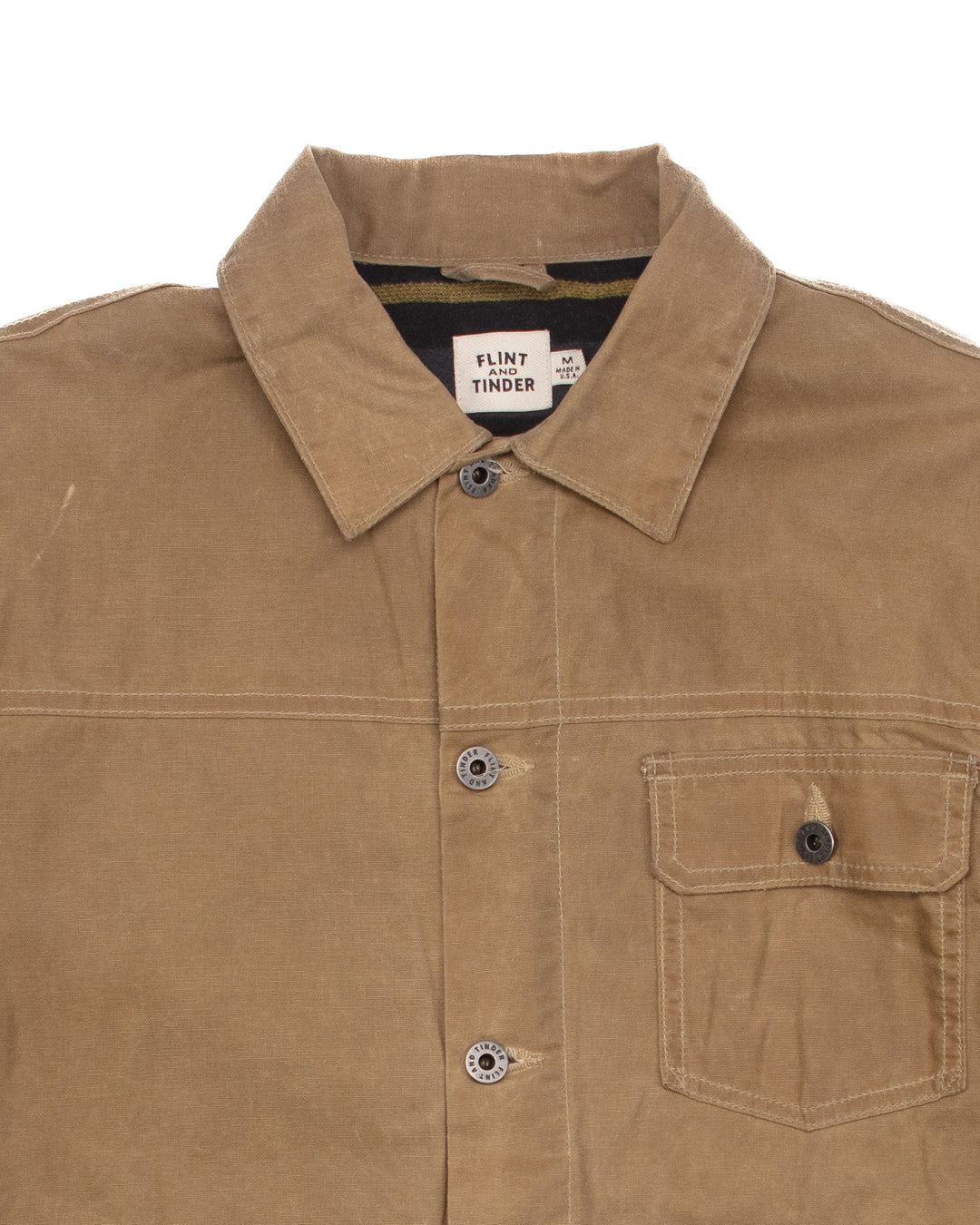 Flannel Lined Trucker Jacket Tan #1569