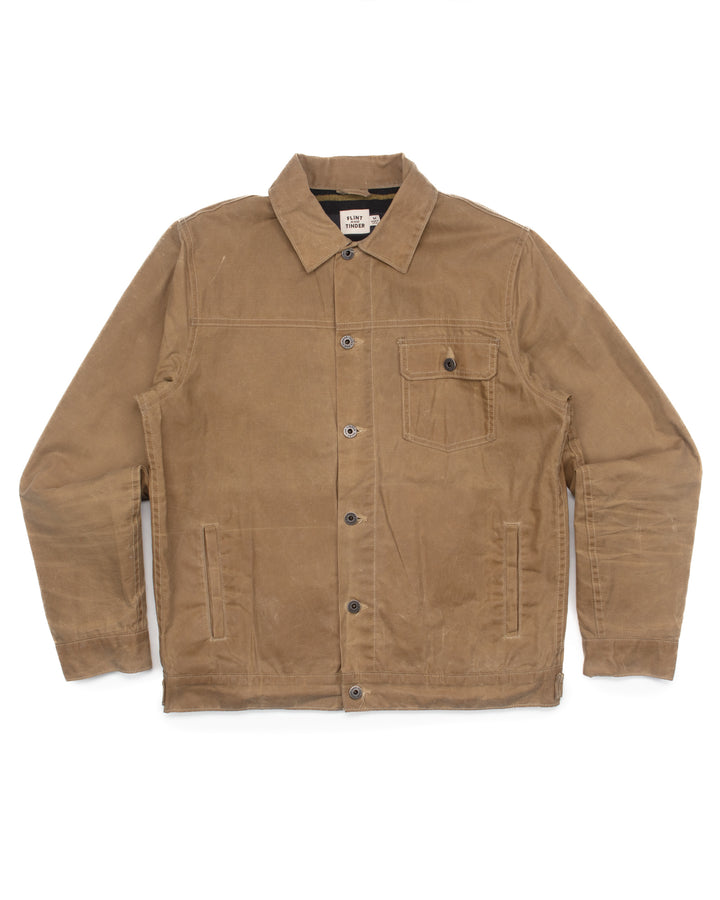Flannel Lined Trucker Jacket Tan #1569