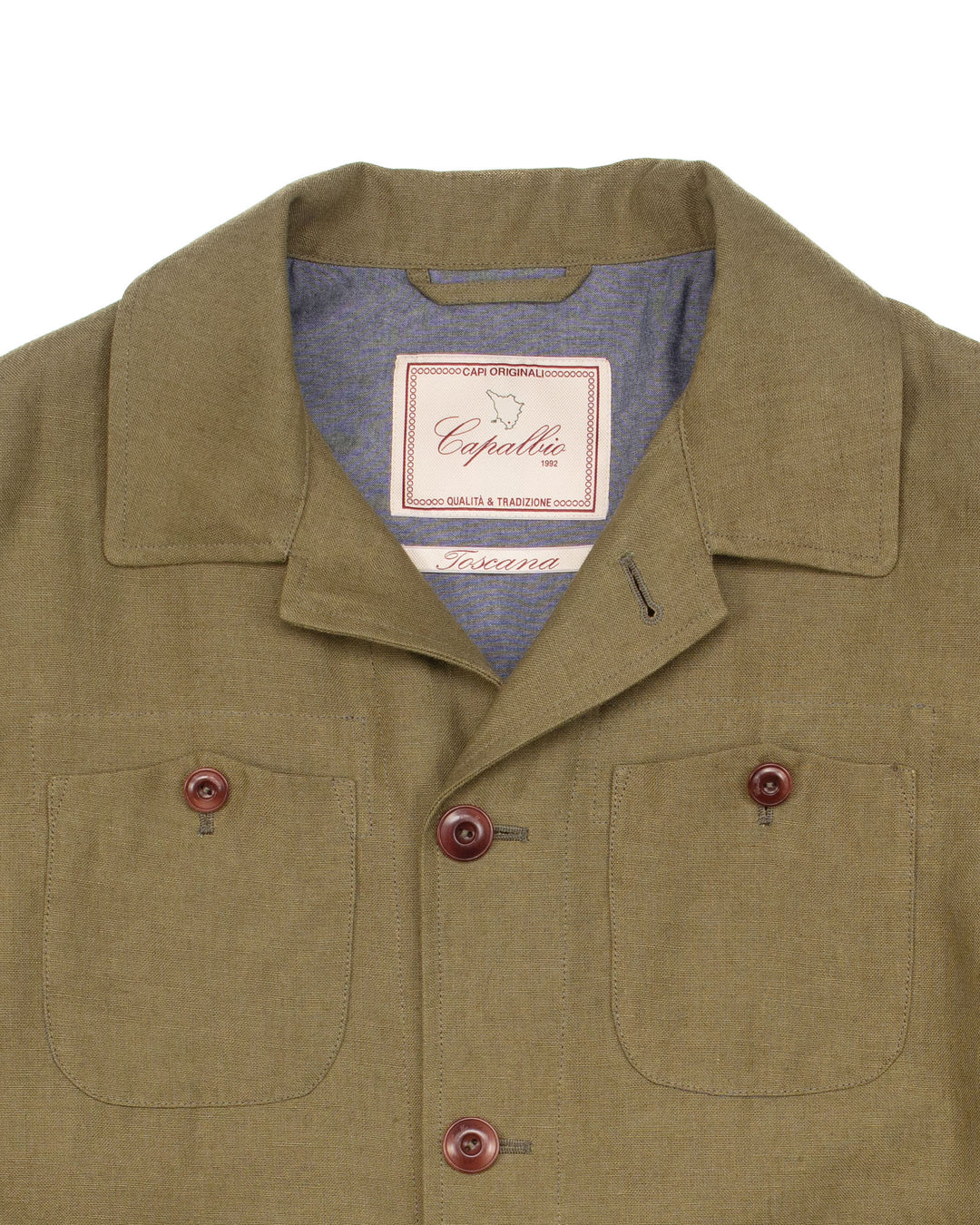 The Morganti Linen Jacket in Olive