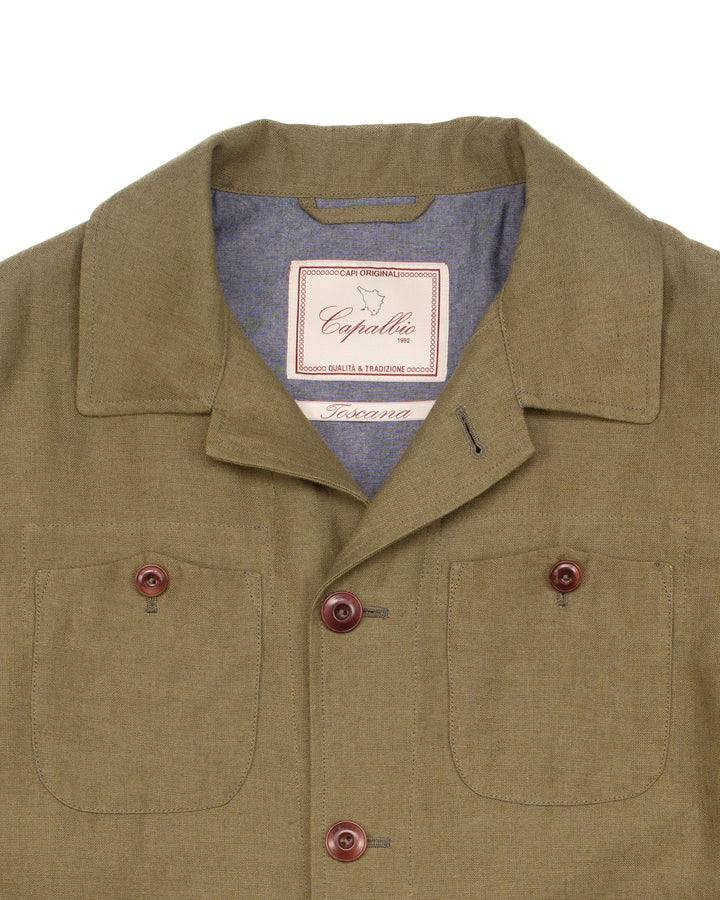 The Morganti Linen Jacket in Olive