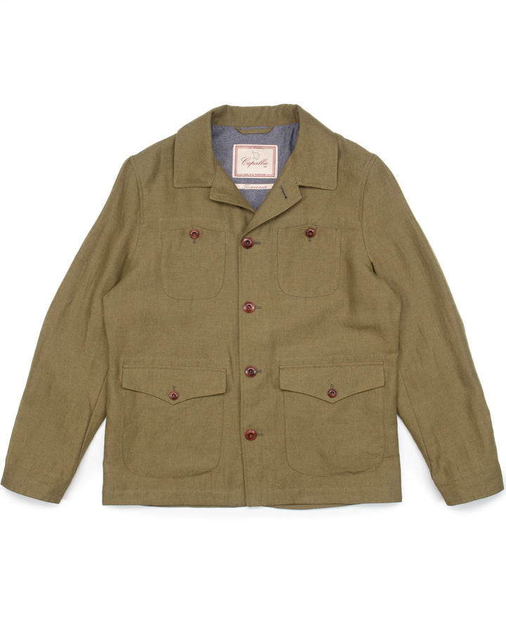 The Morganti Linen Jacket in Olive