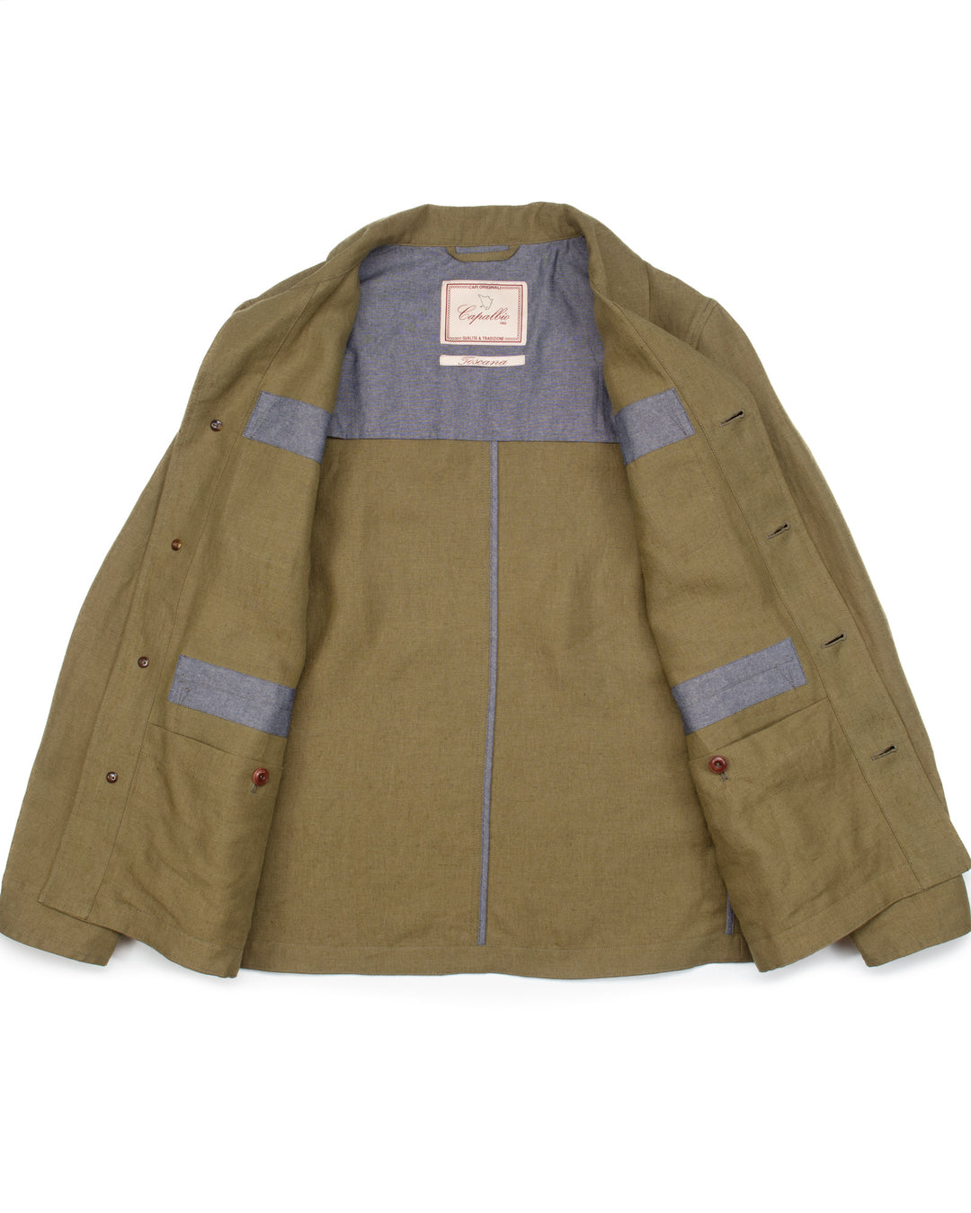 The Morganti Linen Jacket in Olive