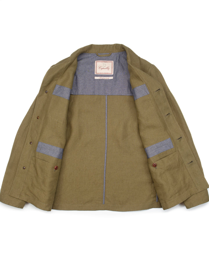 The Morganti Linen Jacket in Olive