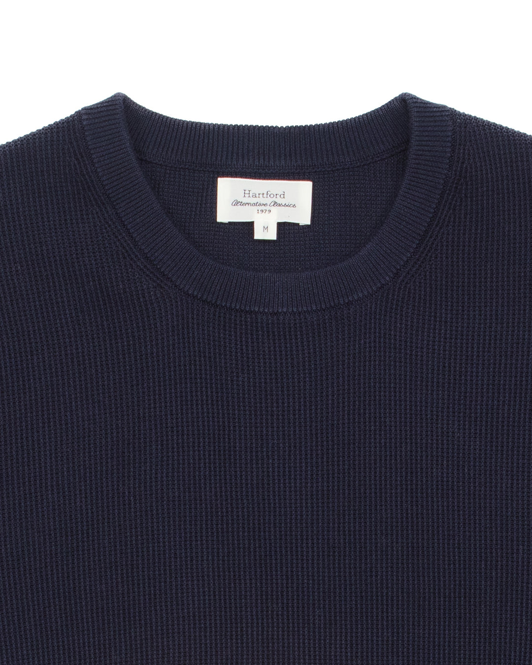 Pique Cotton Tee in Navy