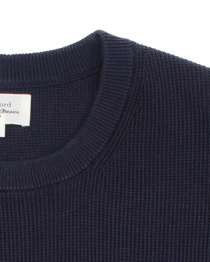 Pique Cotton Tee in Navy