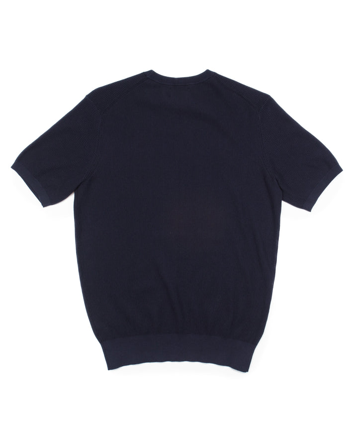 Pique Cotton Tee in Navy