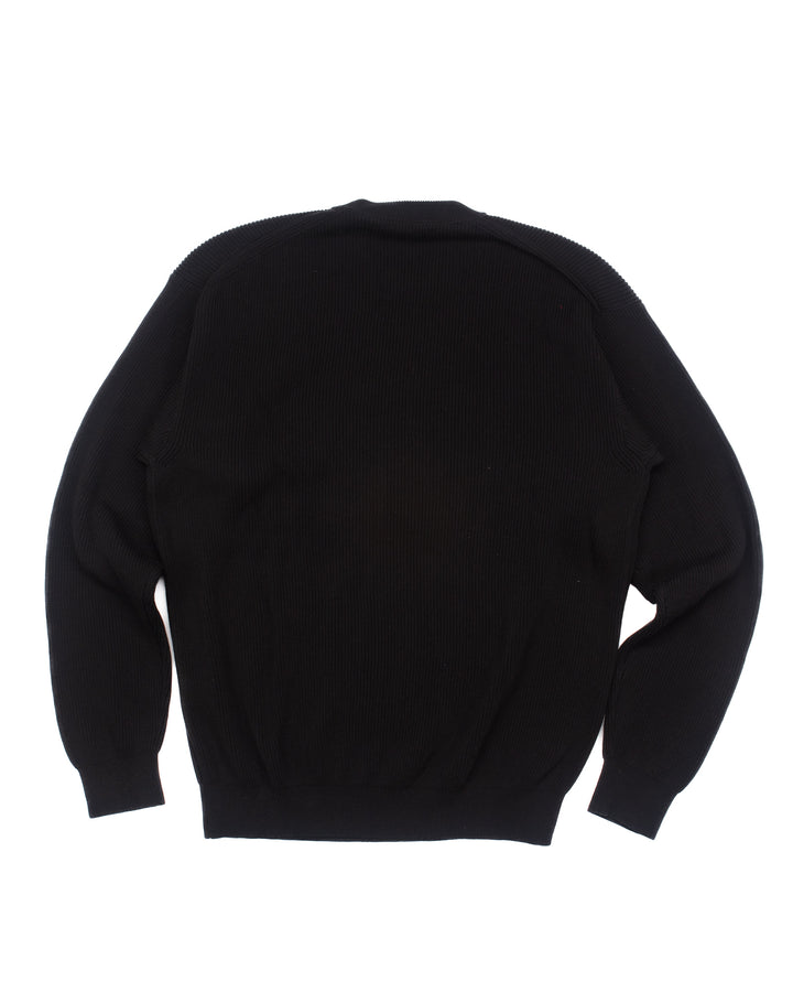 Hard Twist Rib Knit Pullover Black#1538