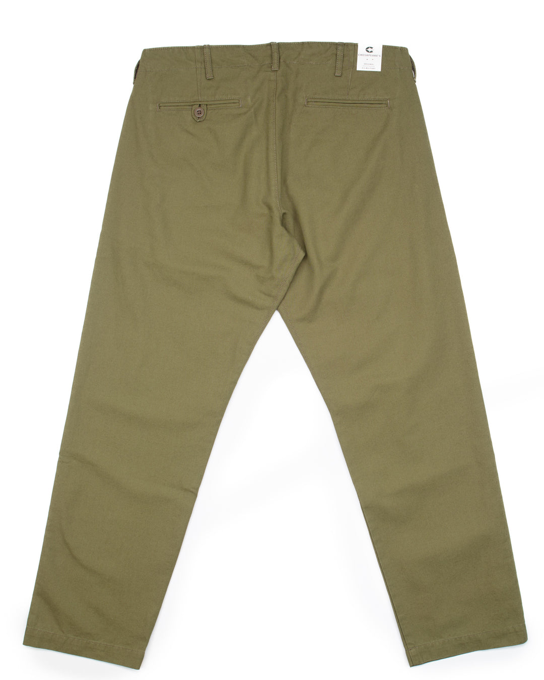 Officer Chinos in Military Green Micro Canvas