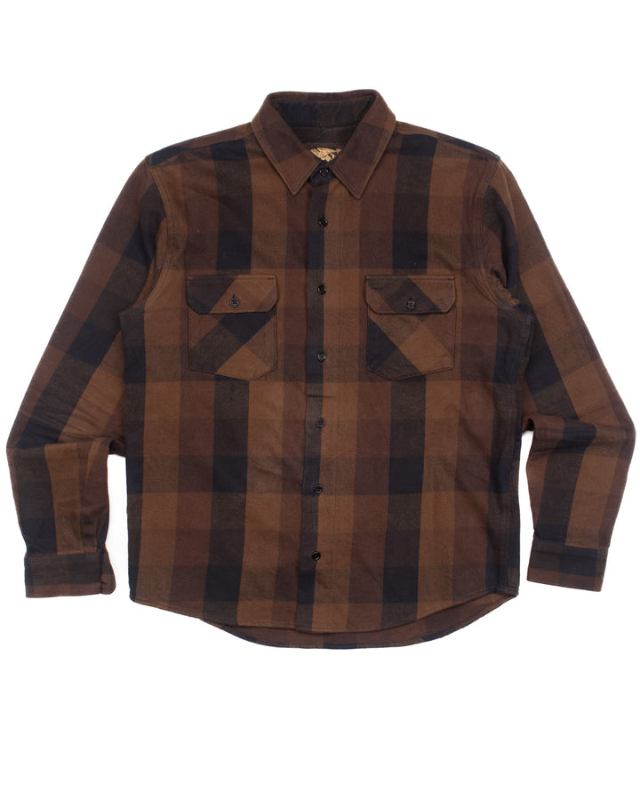 Flannel Shirt in Norris Brown & Black #1584
