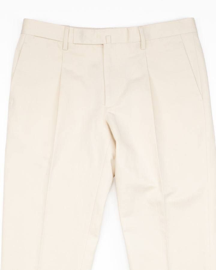 The BG21S Cotton & Linen Pant in Chalk