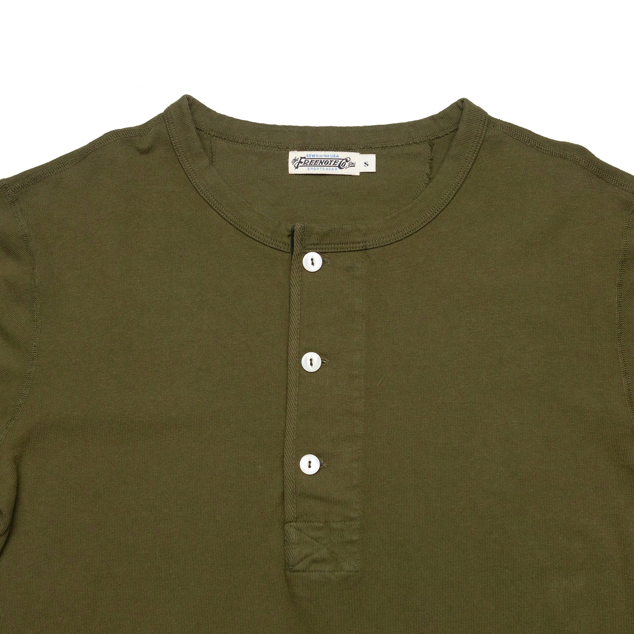 13oz Henley in Olive