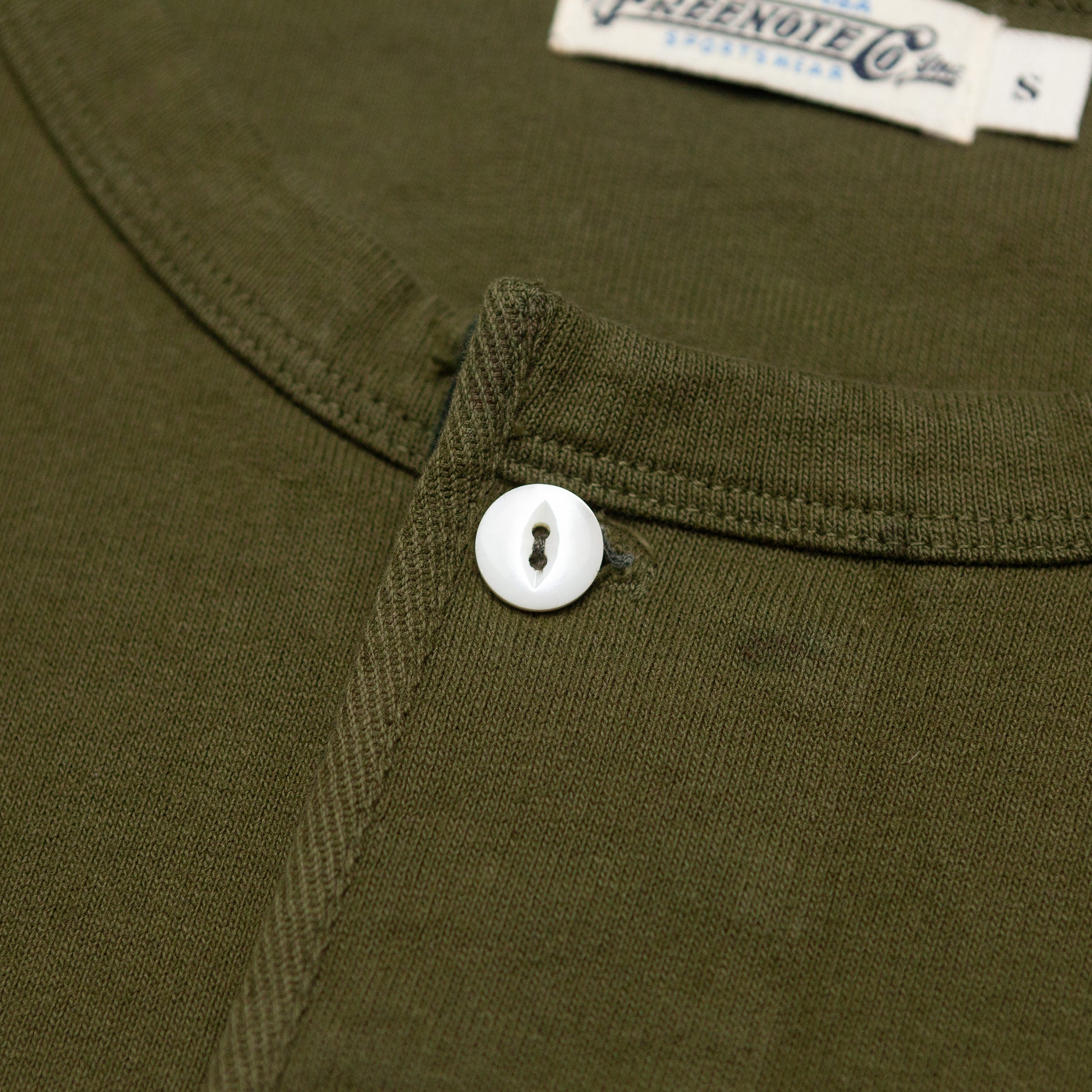 13oz Henley in Olive