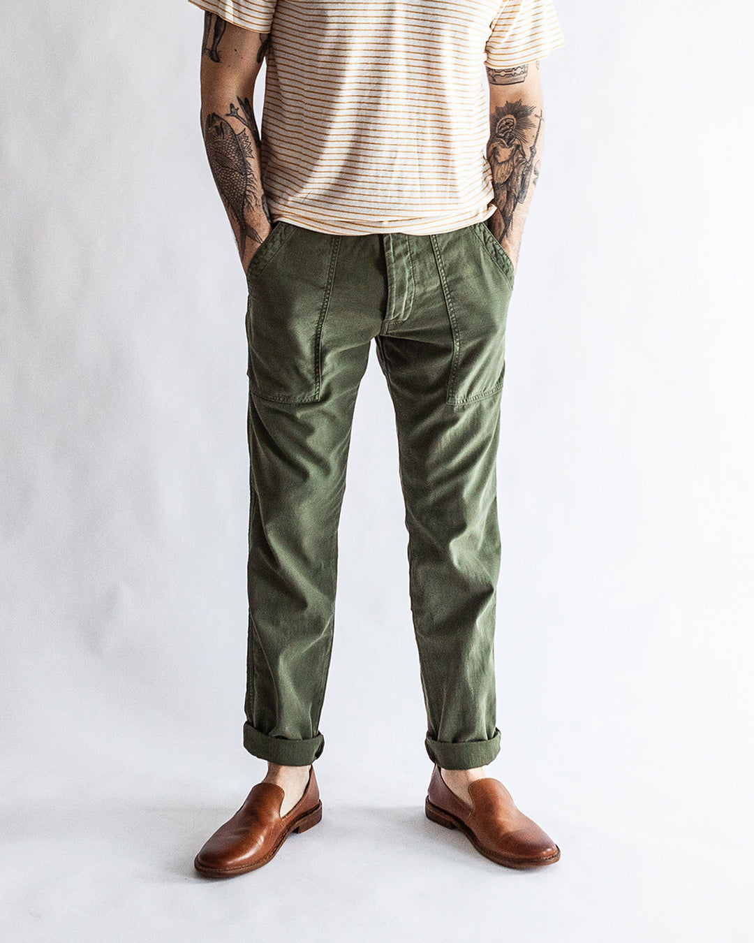 Degrasse Fatigues in Military Green