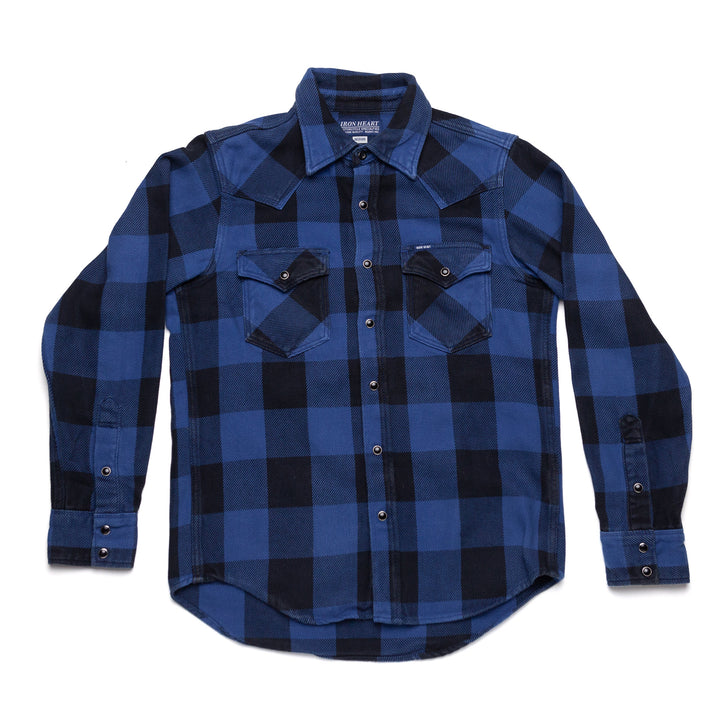 9oz Selvedge Flannel Check Western Shirt - M