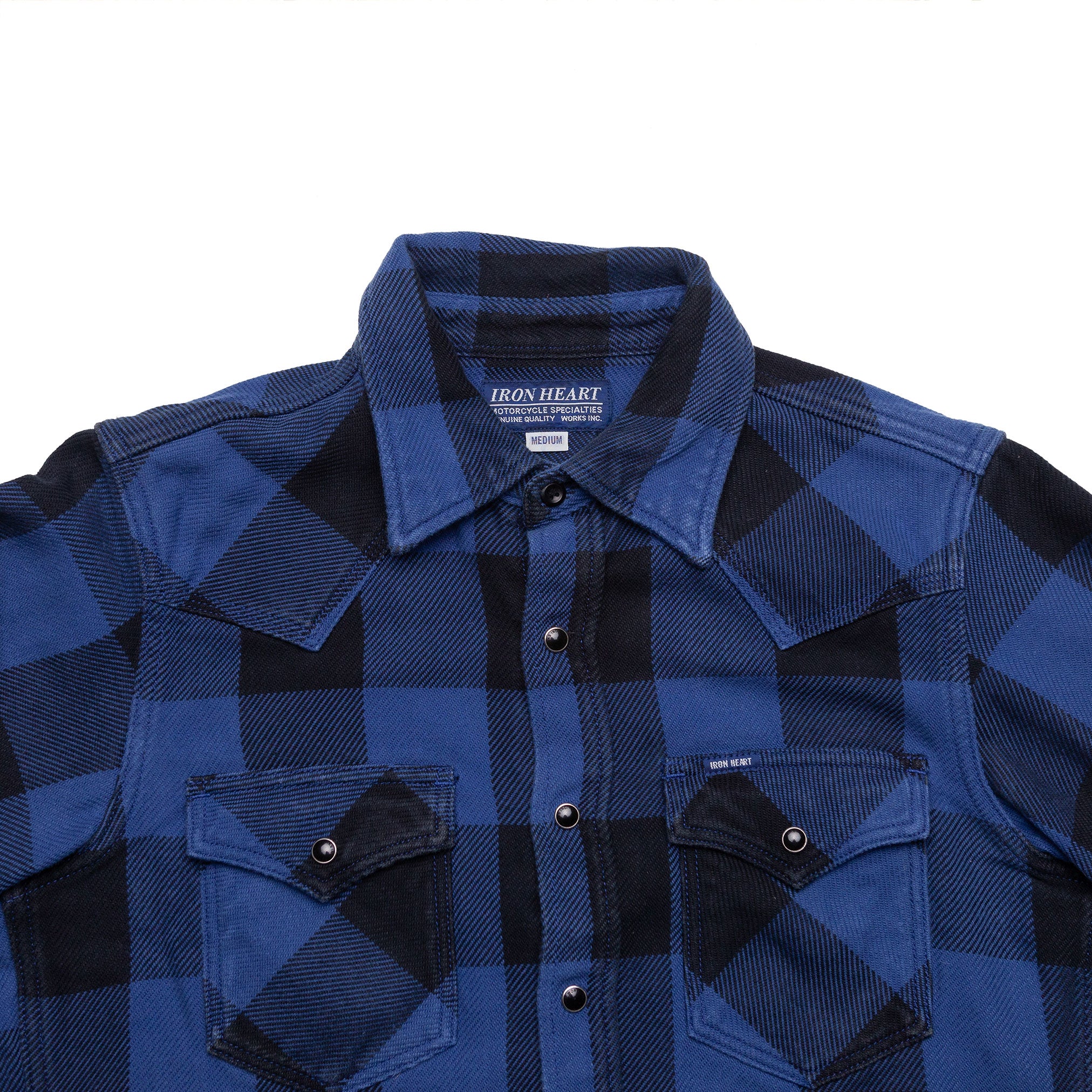 9oz Selvedge Flannel Check Western Shirt - M