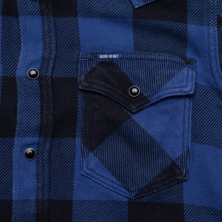9oz Selvedge Flannel Check Western Shirt - M