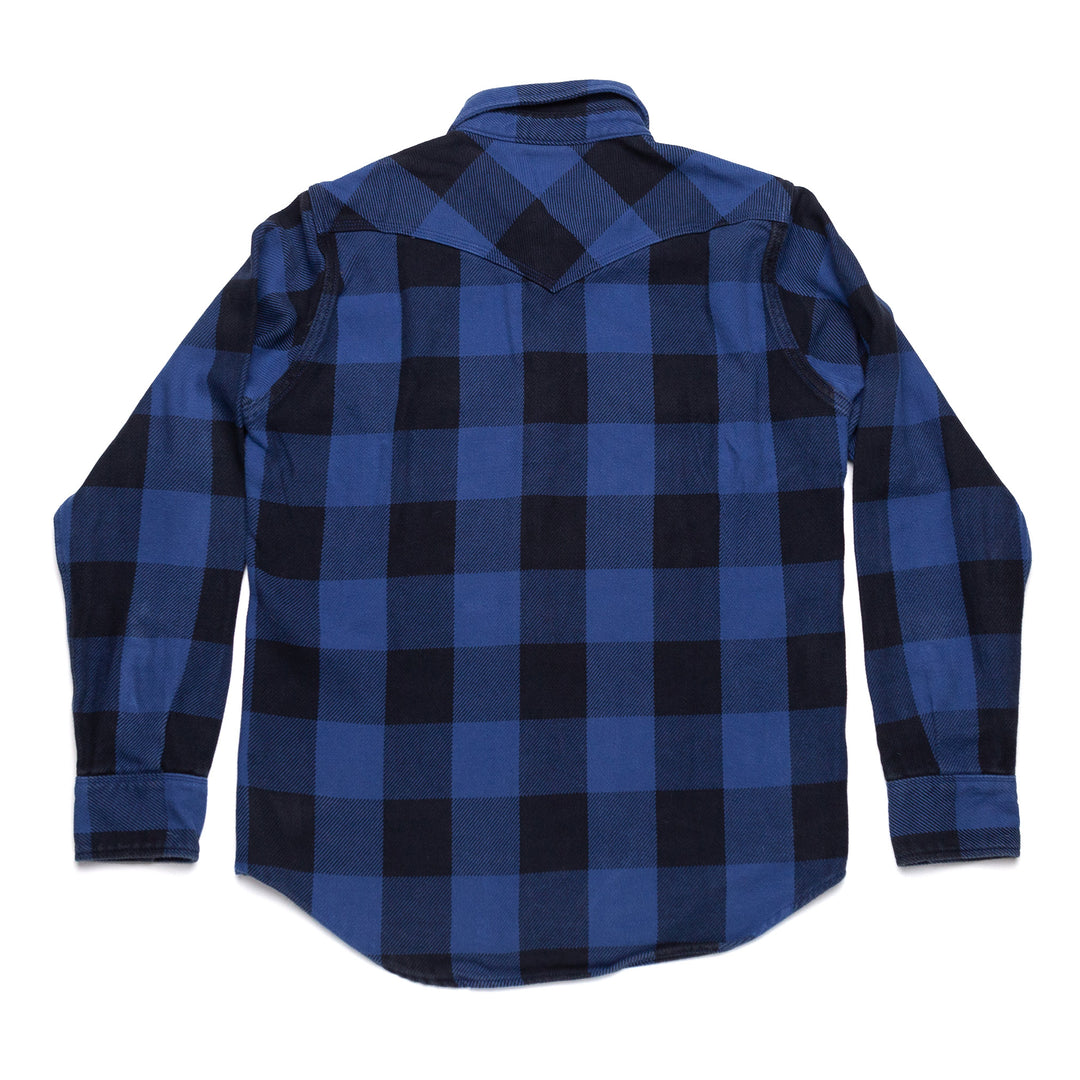 9oz Selvedge Flannel Check Western Shirt - M