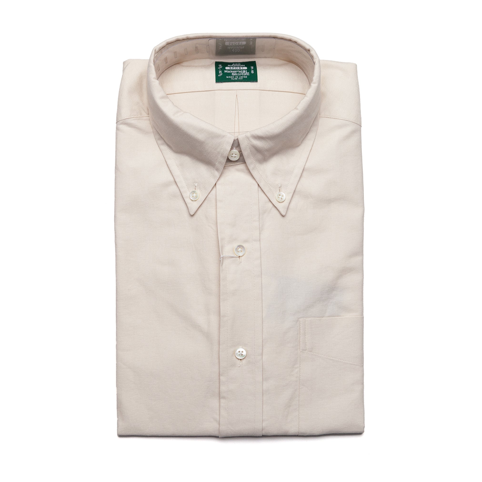 Sport Oxford Shirt in Beige - Tokio Slim Fit - Size 15 1/2