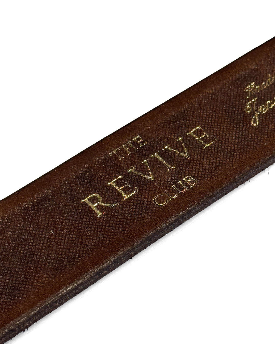 Classic Belt with Engraving in Antique Brown