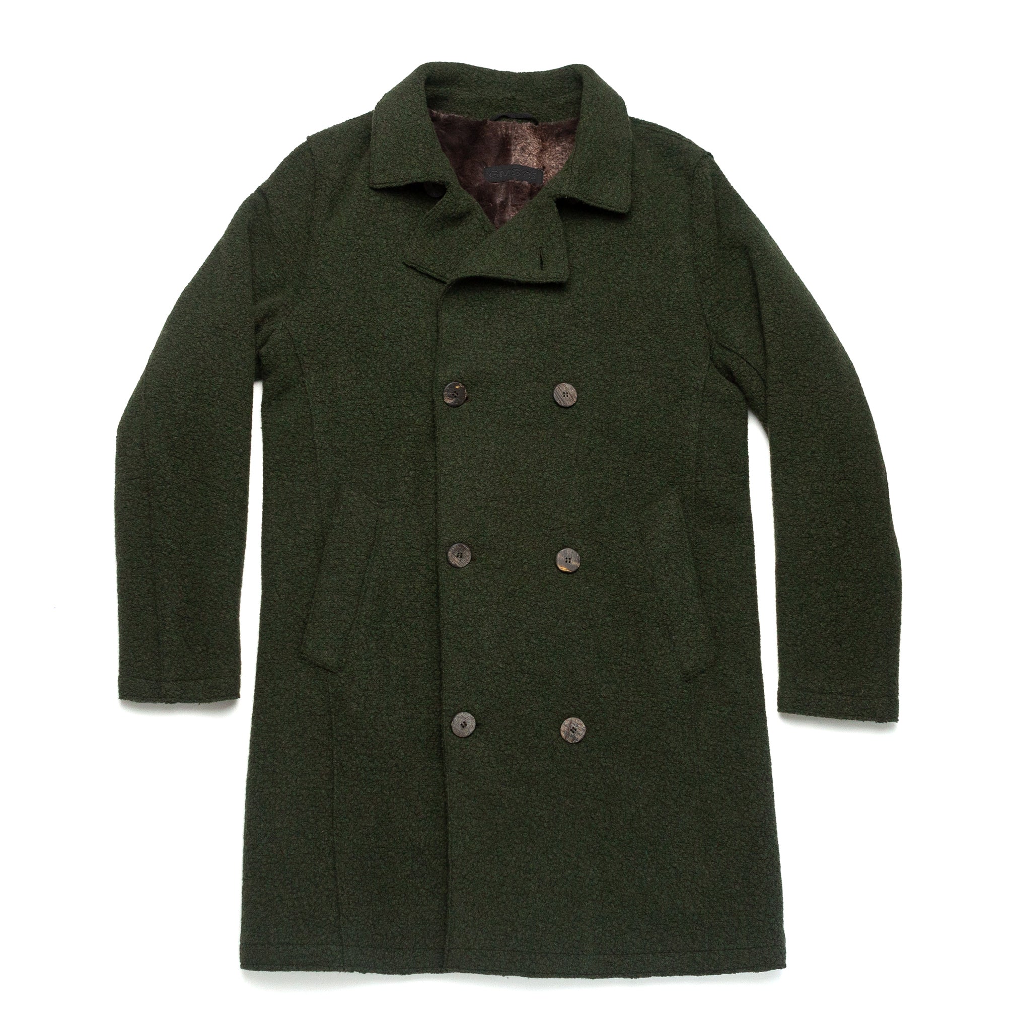 Lined Double Breasted Coat in Forest Green