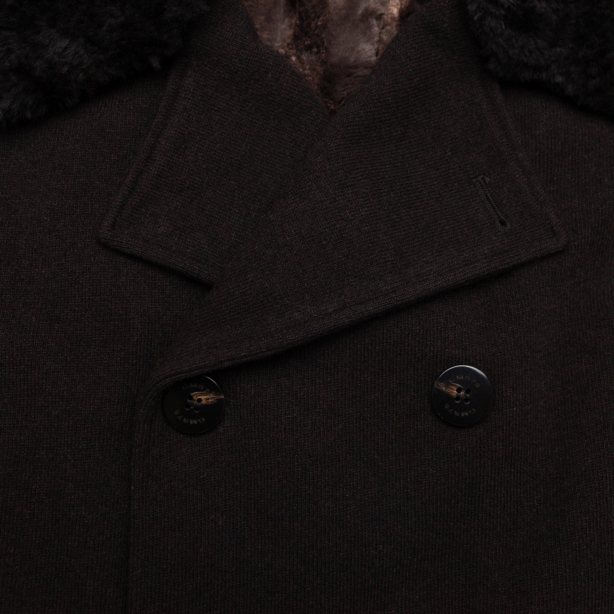 Lined Double Breasted Packer Coat in Dark Brown