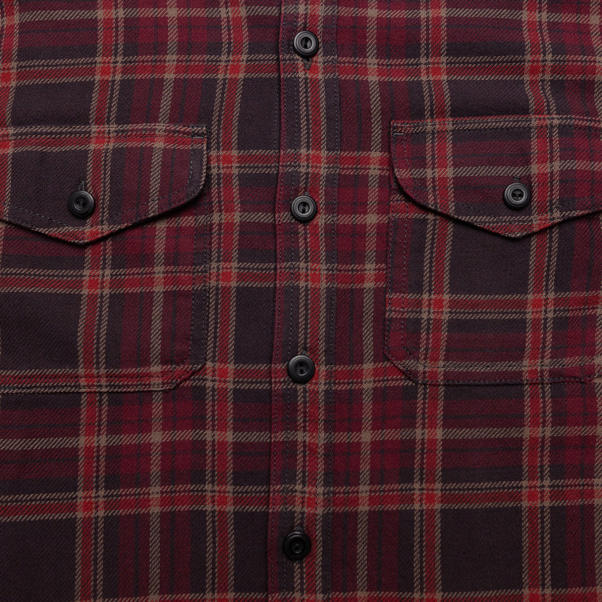 The Utility Shirt in Deep Red Plaid