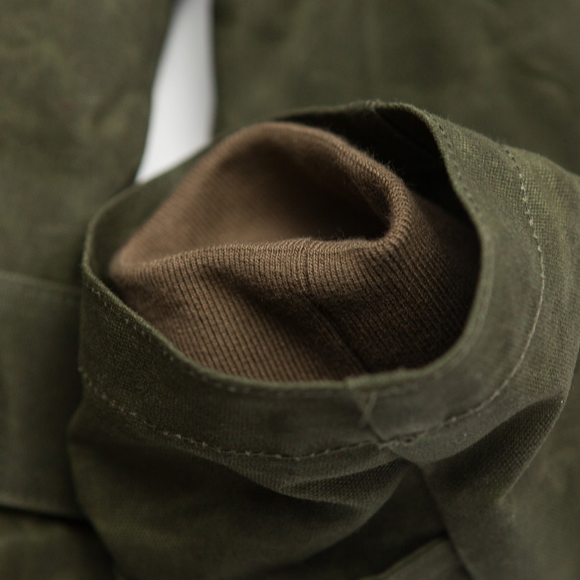 Lined Waxed Parka in Olive
