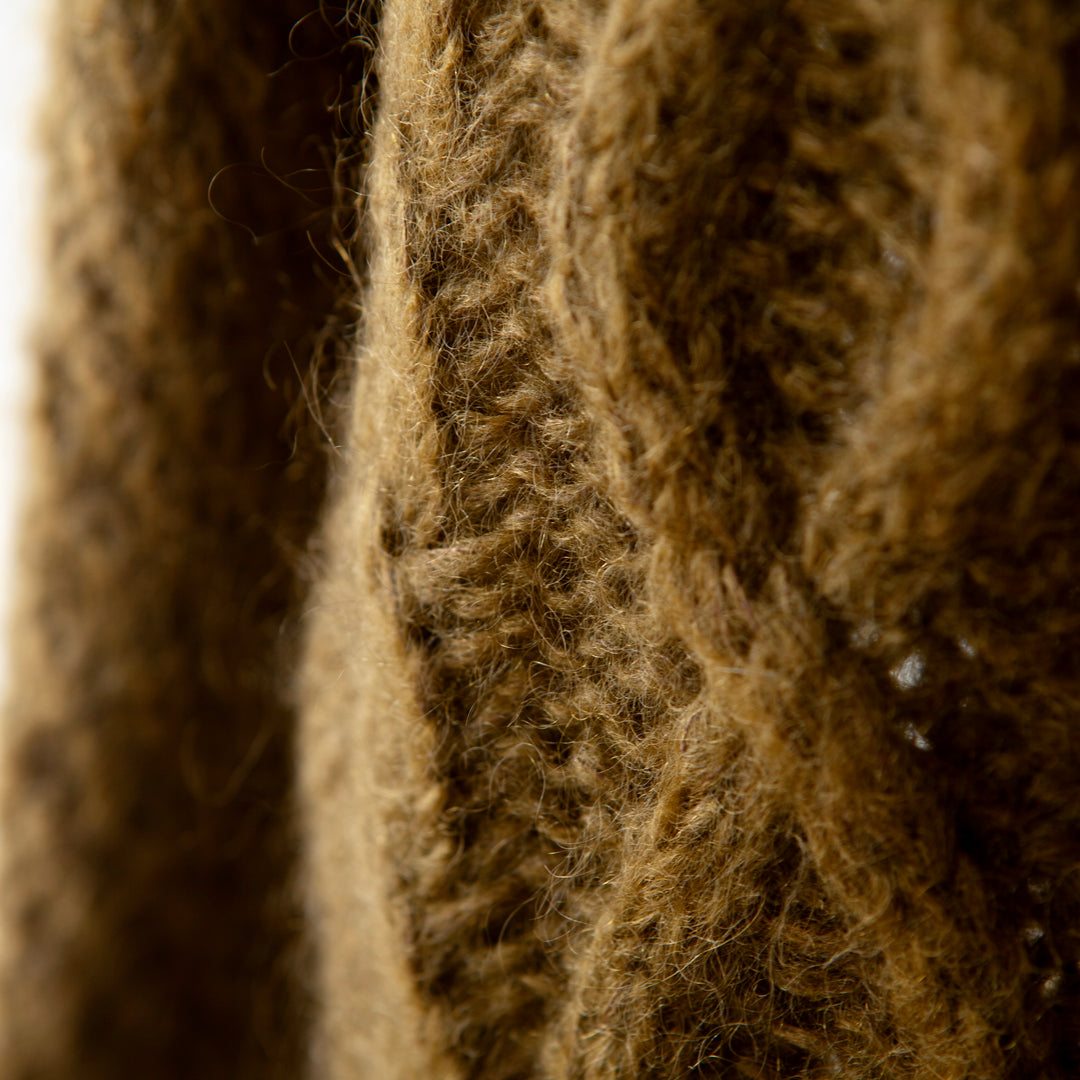 Jean Aran Crewneck in Olive