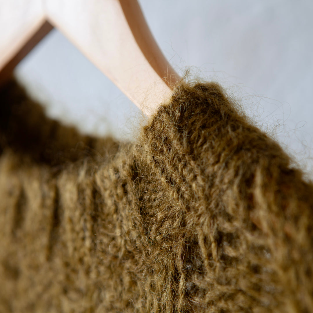 Jean Aran Crewneck in Olive