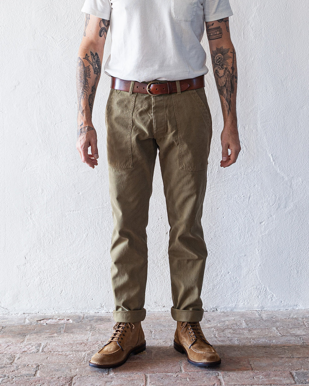Degrasse Canvas Fatigues in Khaki Green