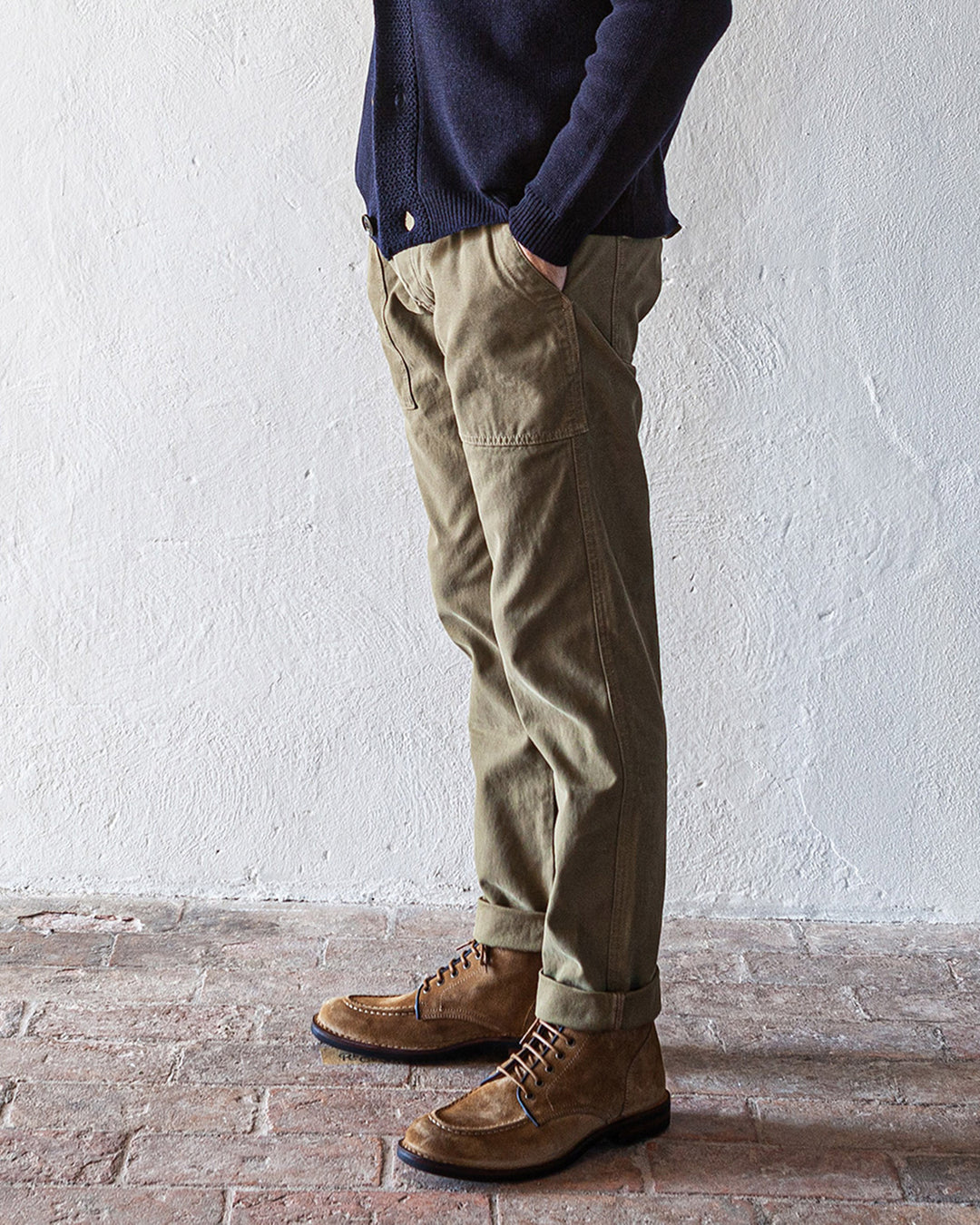 Degrasse Canvas Fatigues in Khaki Green