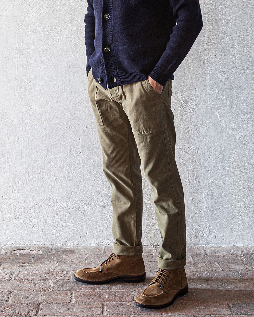 Degrasse Canvas Fatigues in Khaki Green