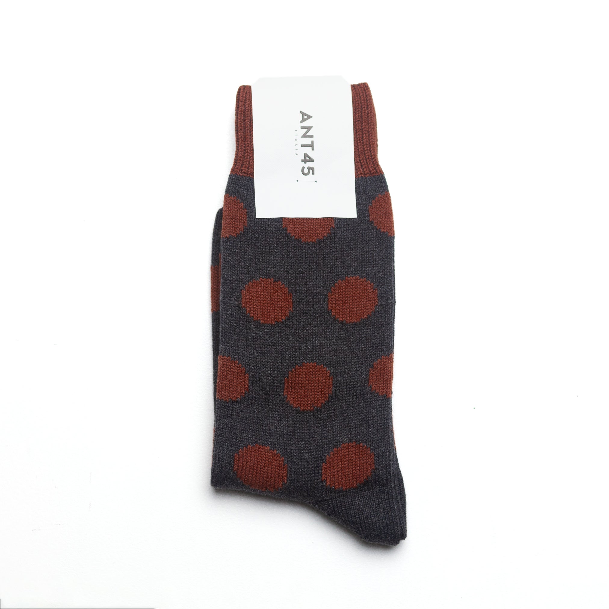 Woburn Charcoal Sock With Red Spots