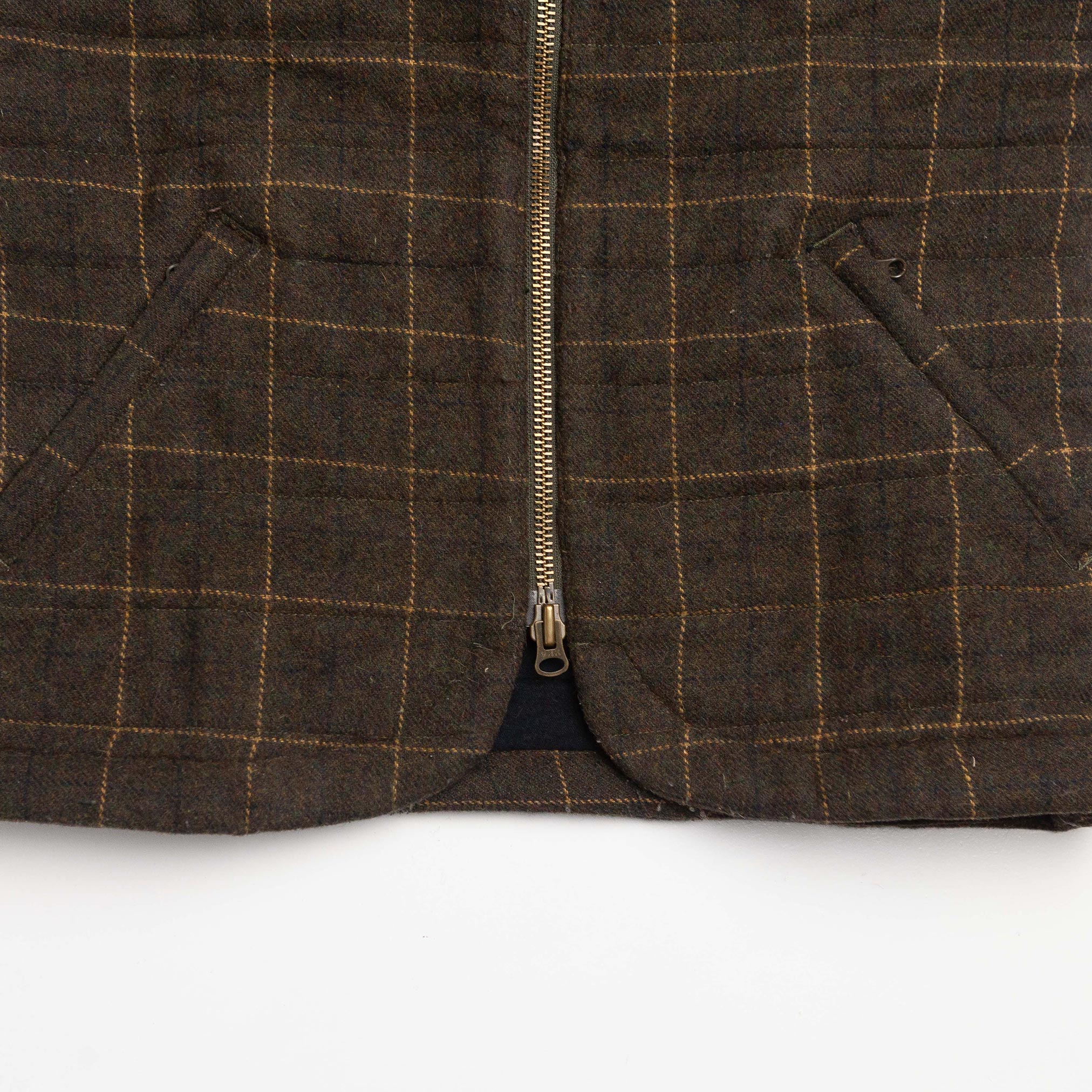 The Vertical Vest in Green Plaid Wool
