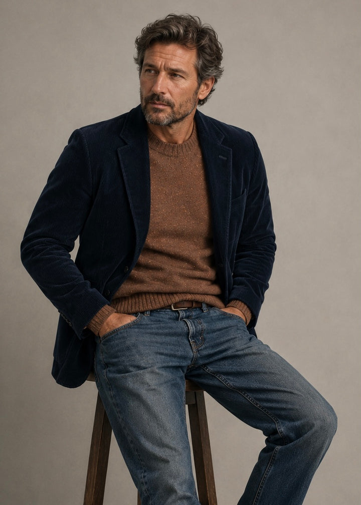 The Julian Jacket in Navy Corduroy