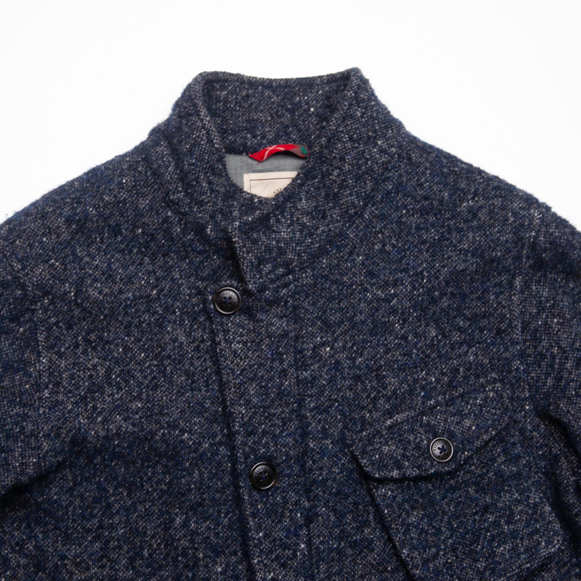 Navy Donegal Curly Tweed Jacket - XL