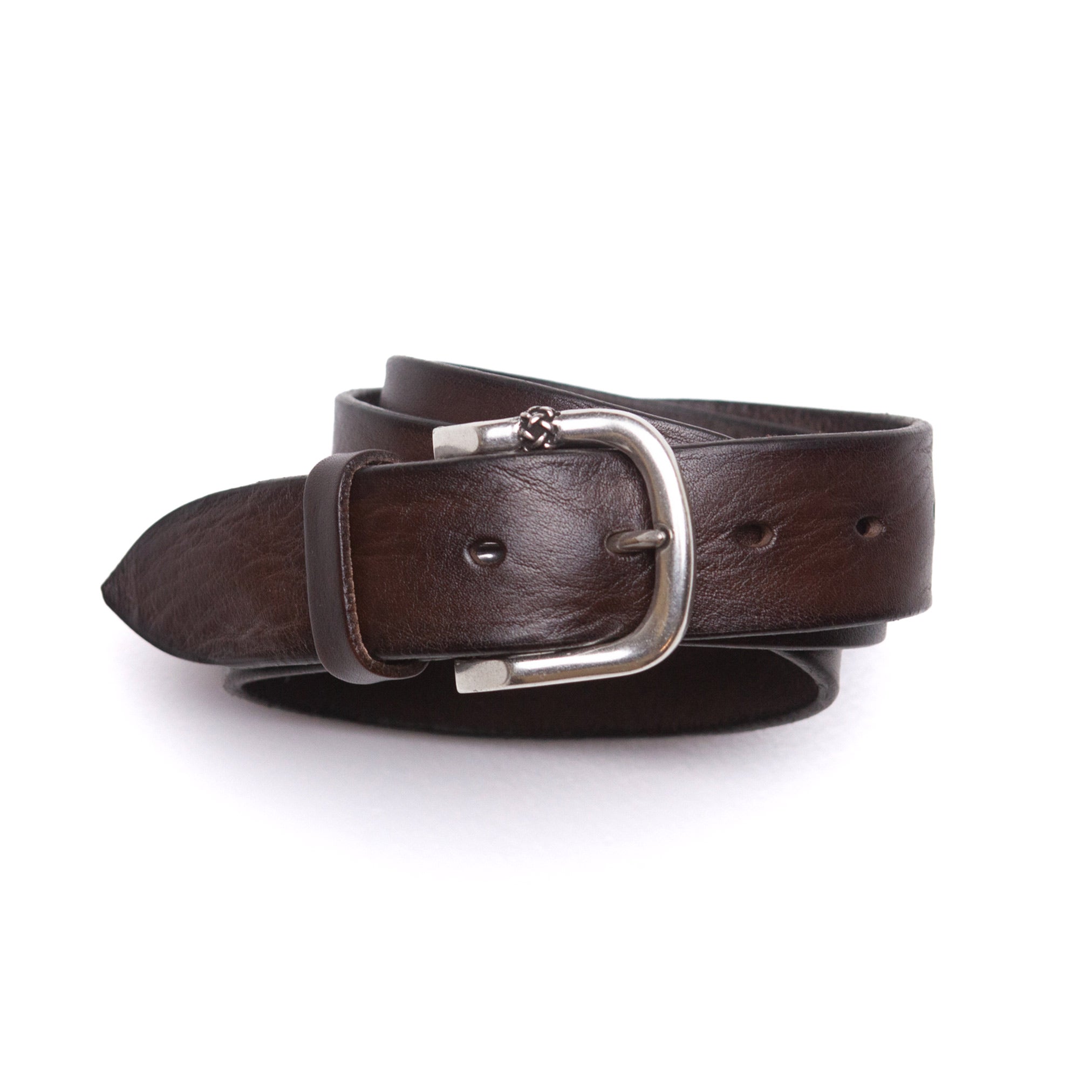 Aged  Brown Leather Belt
