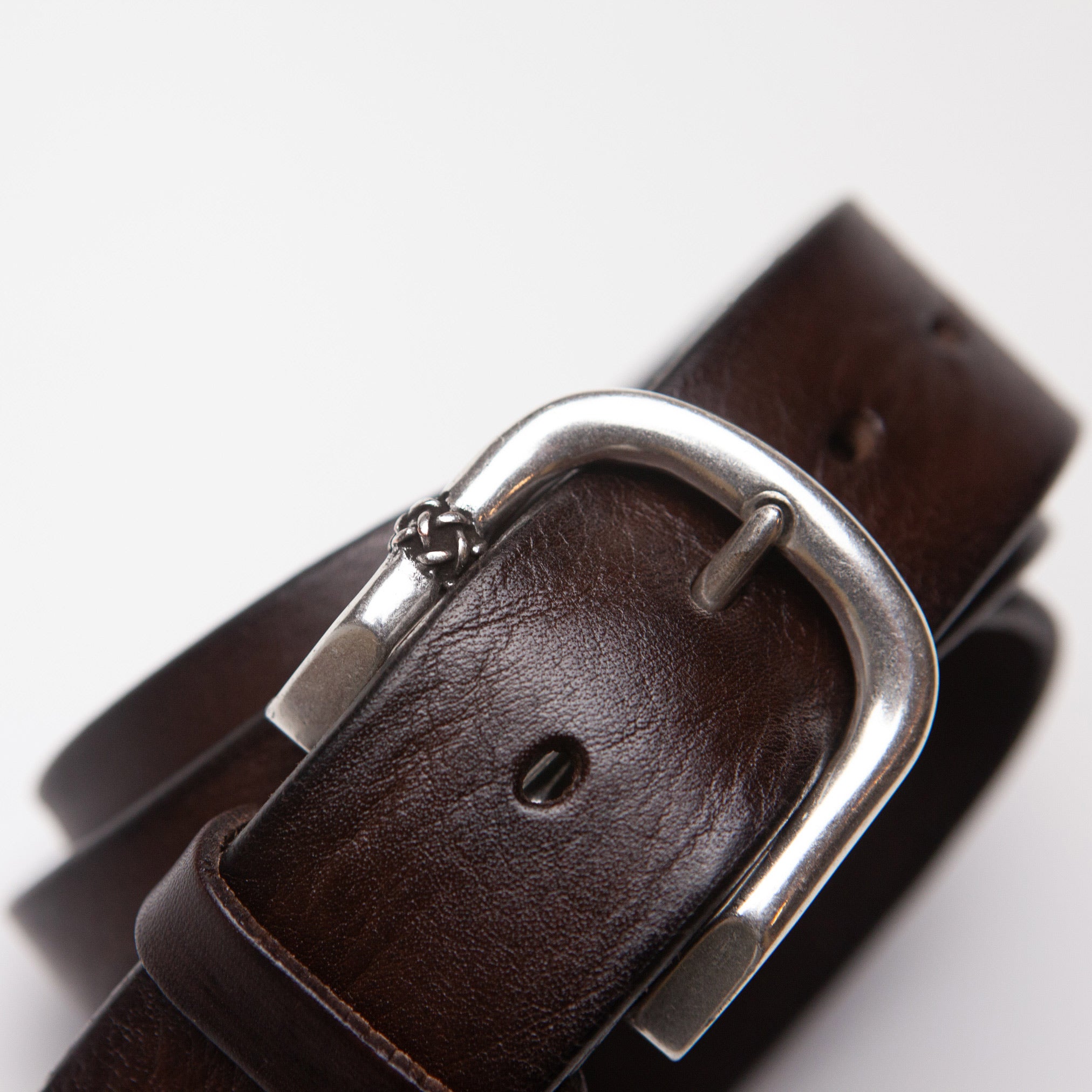 Aged  Brown Leather Belt