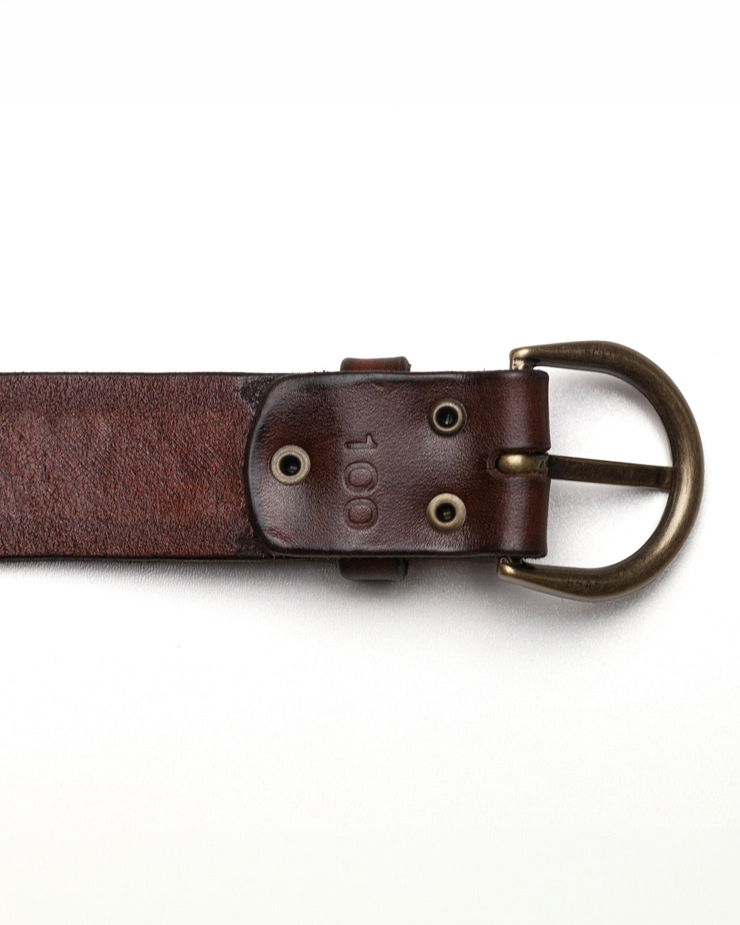 Classic Belt with Engraving in Antique Brown
